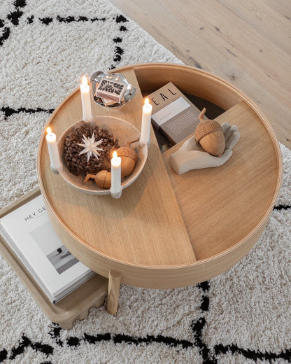 Arc coffee table 66 cm, oiled oak