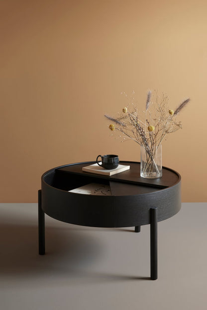 Arc coffee table 66 cm, black painted ash