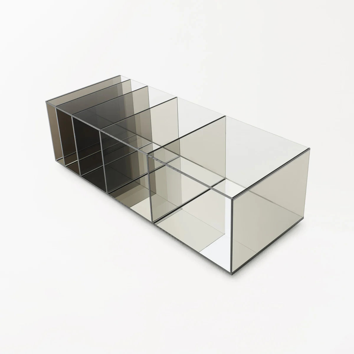 Deep Sea - Rectangular Crystal Coffee Table With Storage Space by Glas Italia #grey