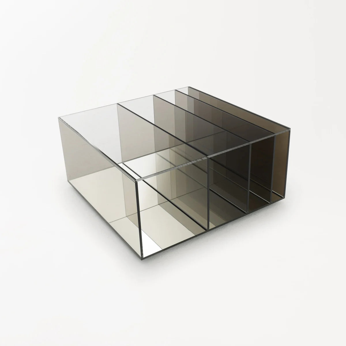 Deep Sea - Square Crystal Coffee Table With Storage Space by Glas Italia #grey