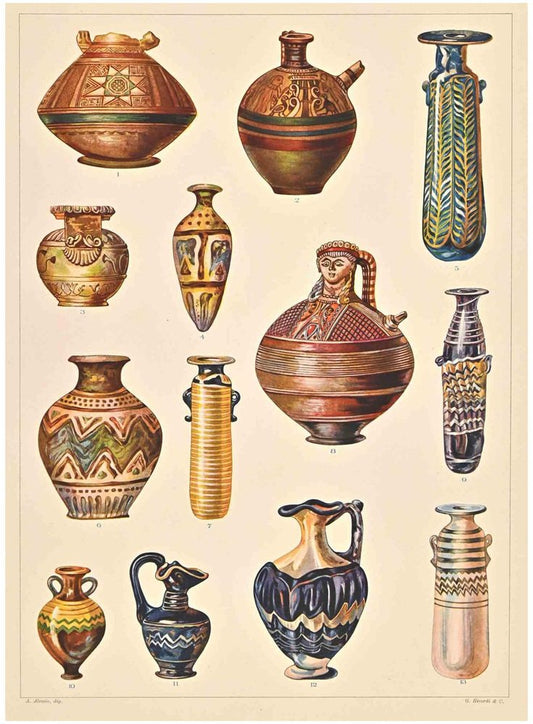 A. Alessio, Decorative Motifs: Aegean, Chromolithograph