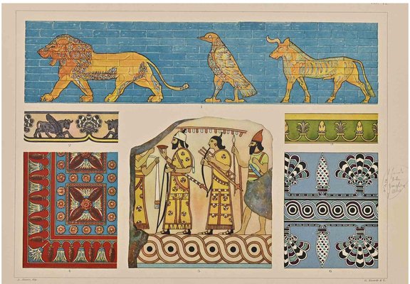 A. Alessio, Decorative Motifs: Assyrian, Chromolithograph-ZCI-1759187