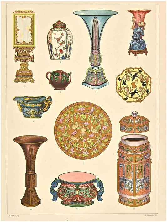 A. Alessio, Decorative Motifs: Chinese, Chromolithograph, Early 20th Century