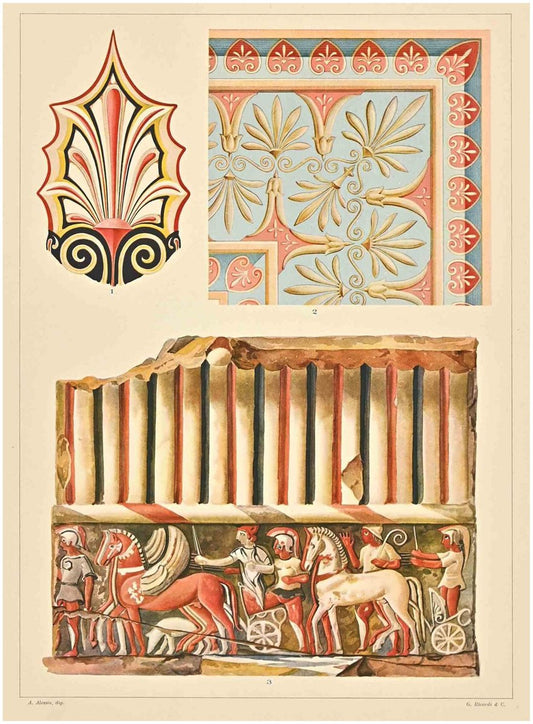 A. Alessio, Decorative Motifs: Etruscan, Chromolithograph, Early 20th Century