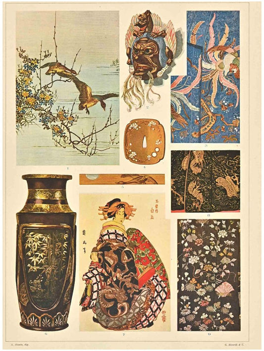 A. Alessio, Decorative Motifs: Japanese, Chromolithograph, Early 20th Century