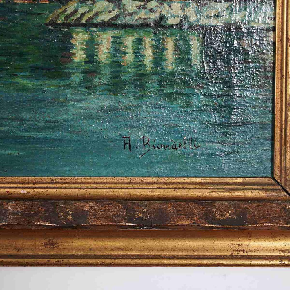 A. Biondelli, Lake Garda, Painting, Framed