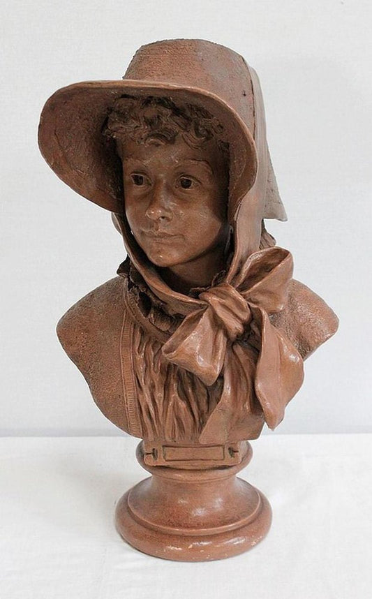 A. Blanc, Terracotta Bust of Woman, 1900s