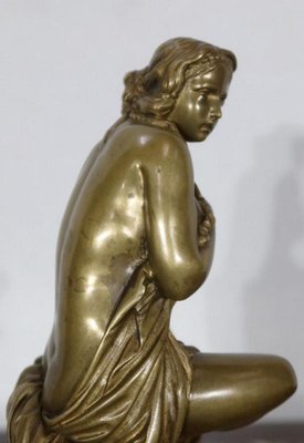 A. Carrier-Belleuse, Female Bather, Mid-19th Century, Bronze-RVK-1134111