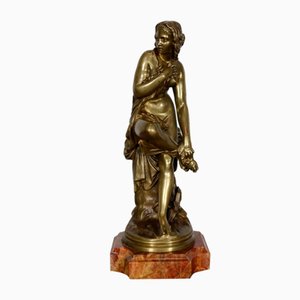 A. Carrier-Belleuse, Female Bather, Mid-19th Century, Bronze-RVK-1134111