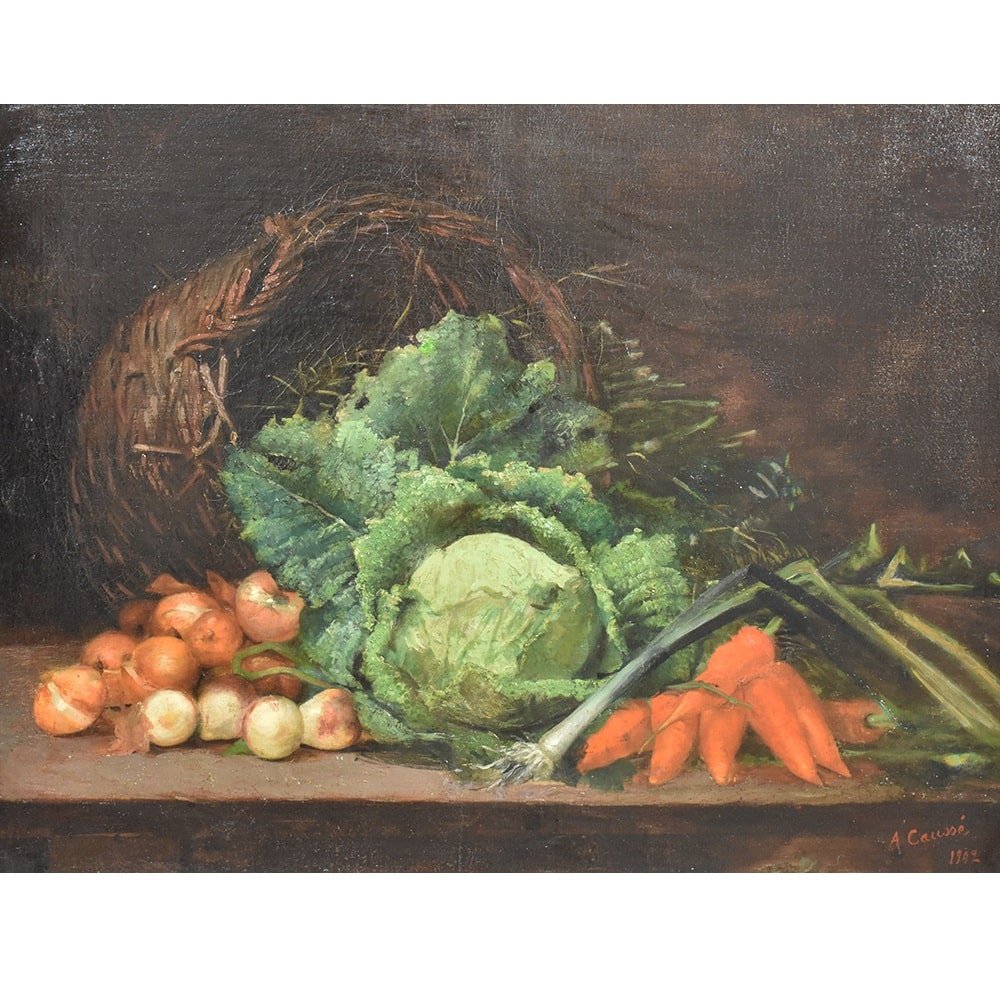 A. Caussé, Still Life, 1902, Oil on Canvas, Framed