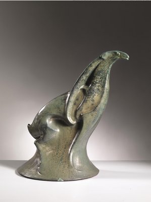 A. Chini, Créature Fantastique, 1930s, Italian Craquelé Ceramic Sculpture-TXN-1050233