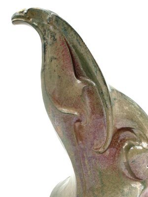 A. Chini, Créature Fantastique, 1930s, Italian Craquelé Ceramic Sculpture-TXN-1050233