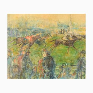 A Day at the Races, 20th Century, Oil on Canvas-AOI-1106920