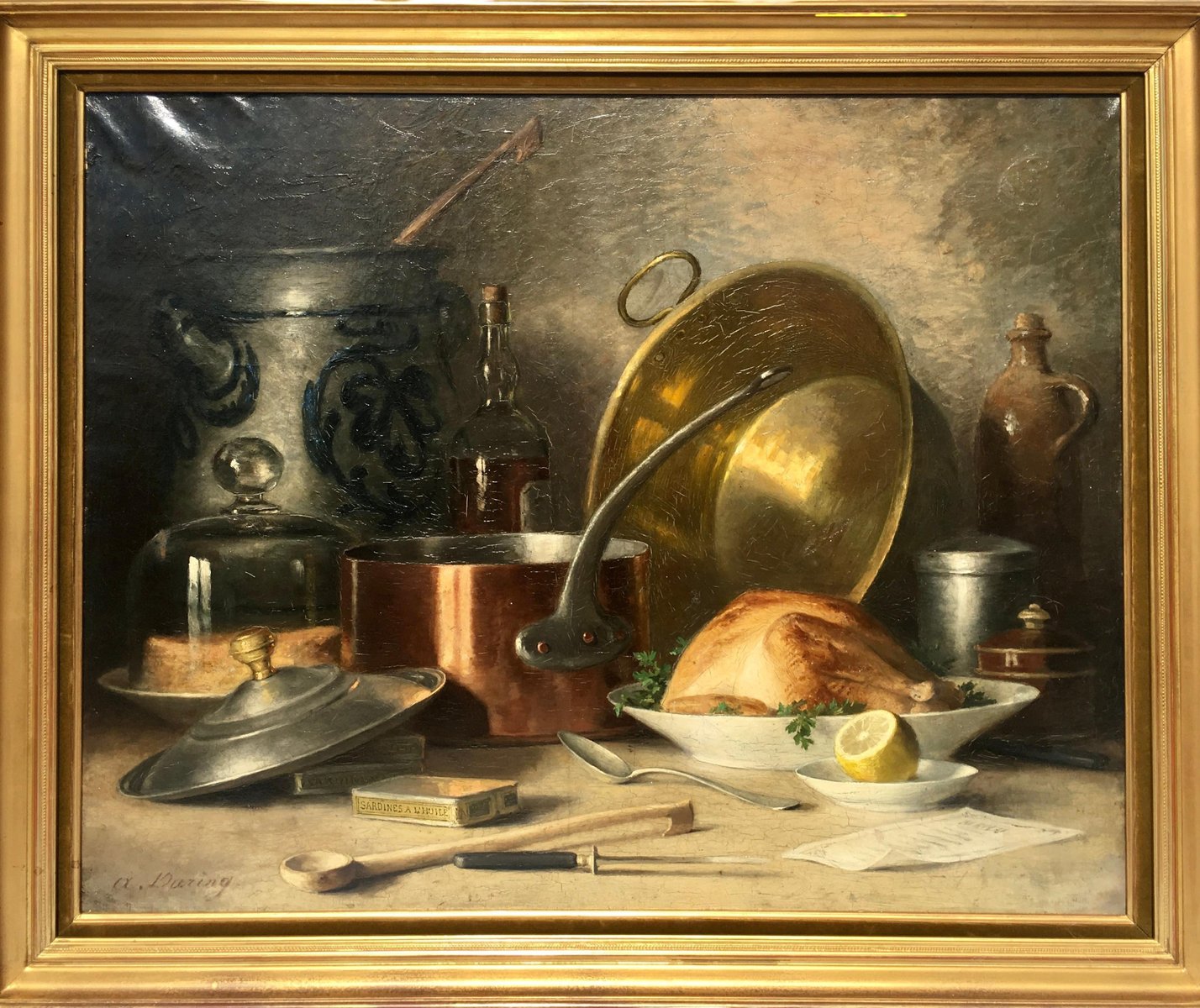 A. During, Still Life, Oil on Canvas, 20th Century, Framed