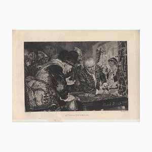 A Forced Contribution - Original Etching by A. Menzel - 1885 ca. 1885 ca.-ZCI-757578