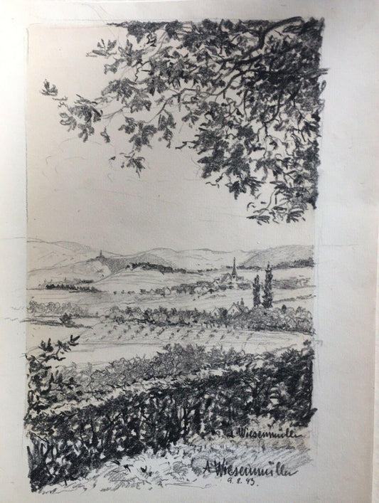 A. KZ Wiesmüller, Charcoal Drawing, 1943