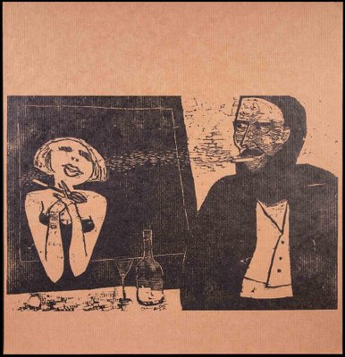 A Man and a Woman, Original Woodcut Print, Early 20th-Century-ZCI-1326660