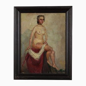 A Misurev, Nude, 20th Century, Oil on Canvas, Framed-WMV-1129934