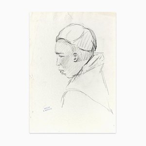 A Monk - Original Charcoal Drawing by J. Bernard - Early 1900 Early 1900-ZCI-757358