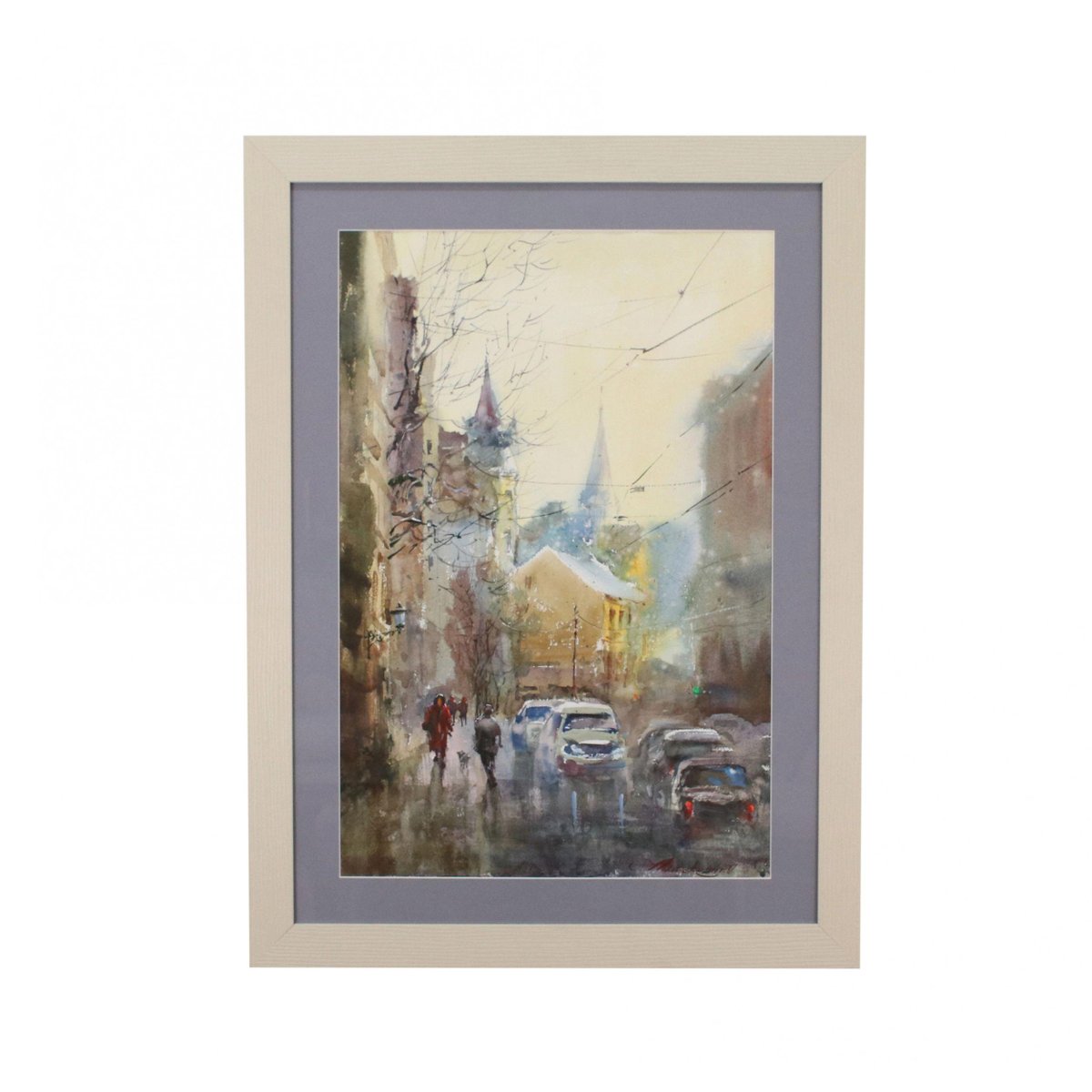 A. Neberekutin, Riga, Watercolor on Paper, Framed