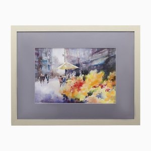 A. Neberekutin, Views of Riga, 2018, Watercolor, Framed-WMV-1129820