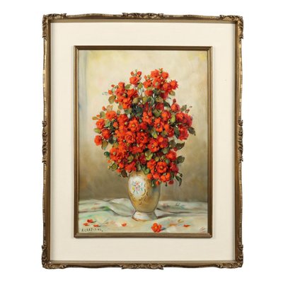 A. Paolo, Graziani Flower Arrangement, 20th Century, Oil on Canvas-VMM-2022008