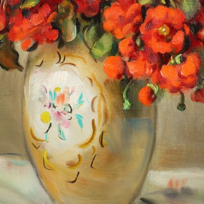 A. Paolo, Graziani Flower Arrangement, 20th Century, Oil on Canvas-VMM-2022008