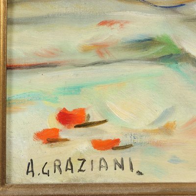 A. Paolo, Graziani Flower Arrangement, 20th Century, Oil on Canvas-VMM-2022008