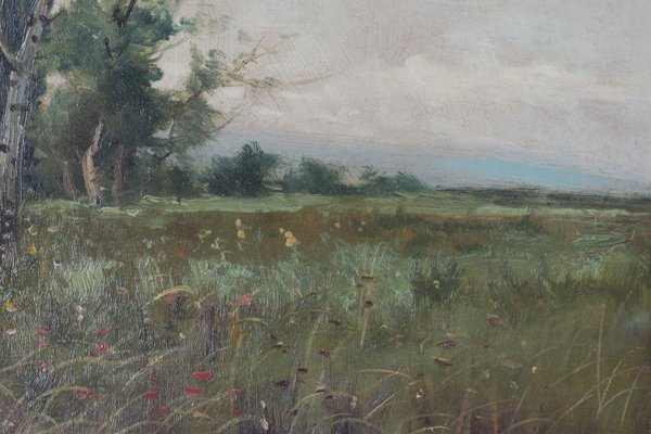 A. Piug, Landscape with Farmhouse and Wildflower Meadow, Late 19th or Early 20th Century, Spain-AOI-1106774