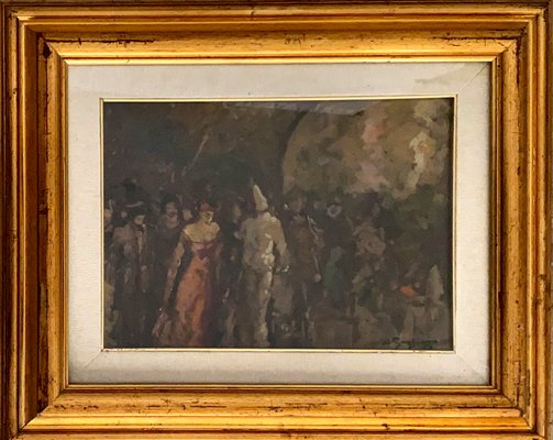 A.Sogliano, Carnival, 1950s, Oil on Tablet-VHF-1058755