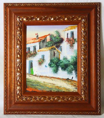 A Street in Spanish Village, Oil on Canvas, Framed-ZYI-1338368