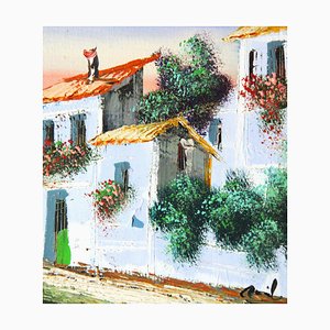 A Street in Spanish Village, Oil on Canvas, Framed-ZYI-1338368