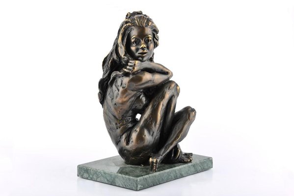 A Swedish Girl - Bronze Sculpture by C. Mongini - Late 1900 Late 1900-ZCI-756409