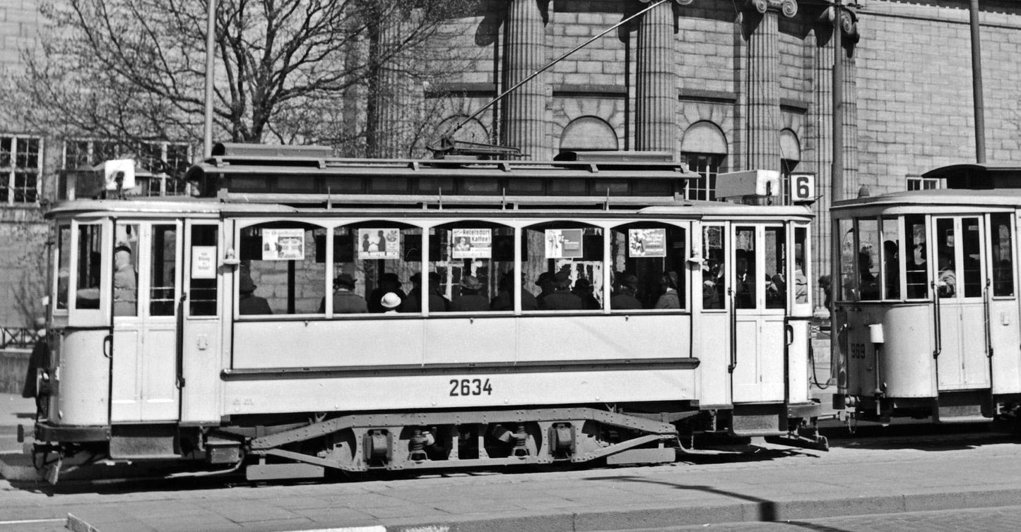 A Tram Passes the Kunsthalle at Hamburg, Germany 1938, Printed 2021