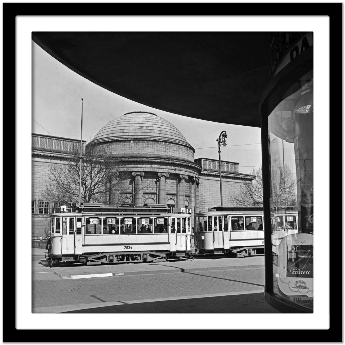 A Tram Passes the Kunsthalle at Hamburg, Germany 1938, Printed 2021