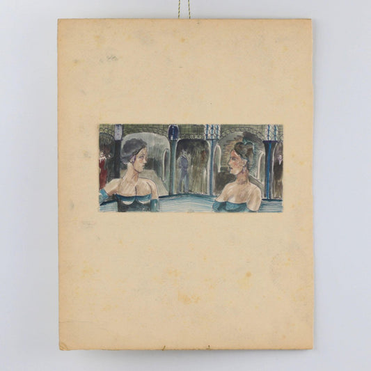 A. Zardinsh, Two Young Ladies. A Meeting, 1948, Mixed Media, Framed