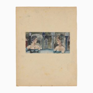 A. Zardinsh, Two Young Ladies. A Meeting, 1948, Mixed Media, Framed-WMV-1129944