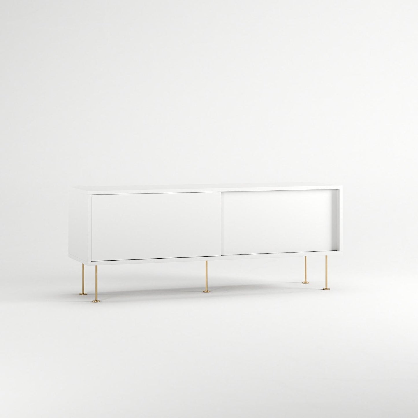 Decotique Vogue TV Bench with Legs 136 White/Brass