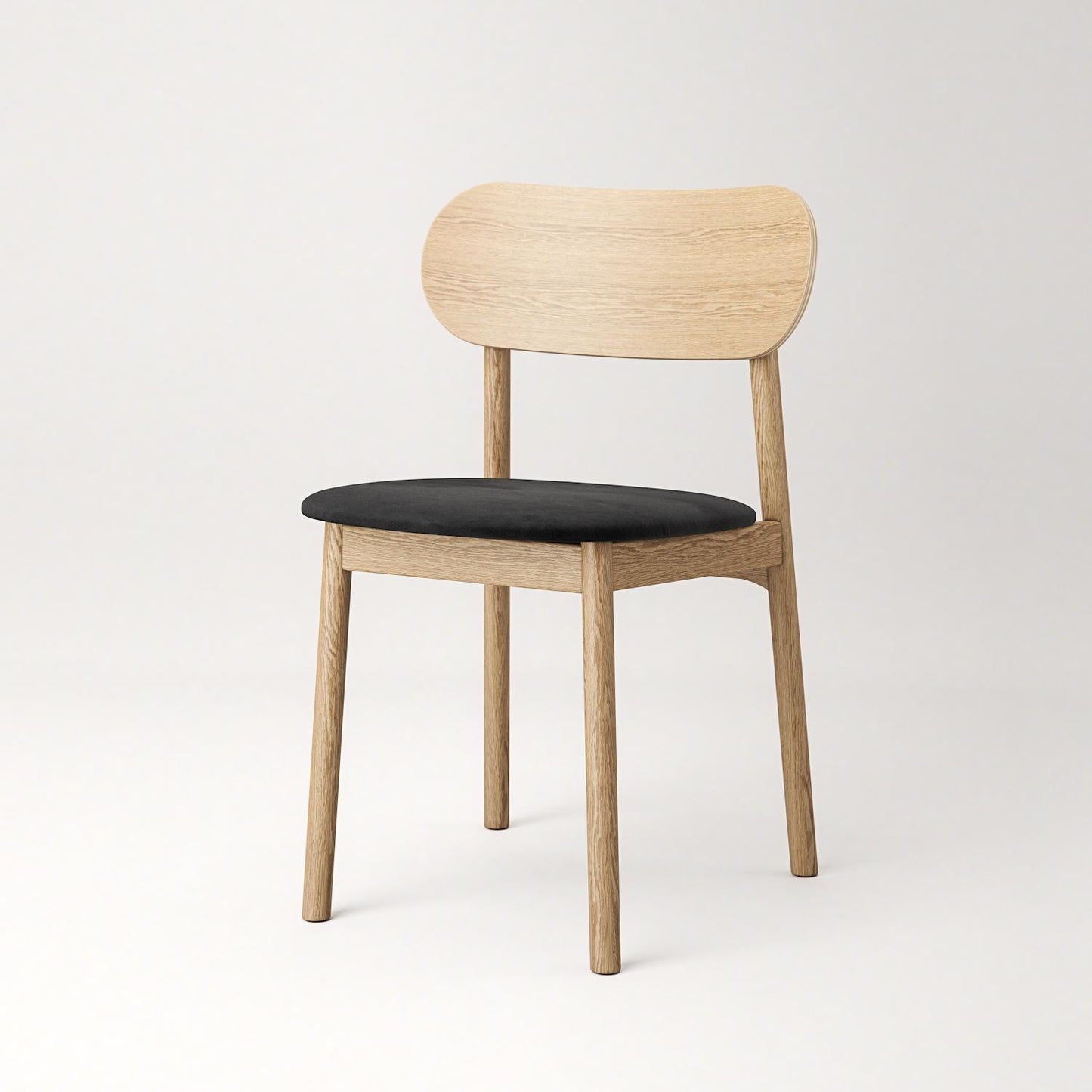 Decotique Elephant Dining Chair Natural Oak/Black Velvet