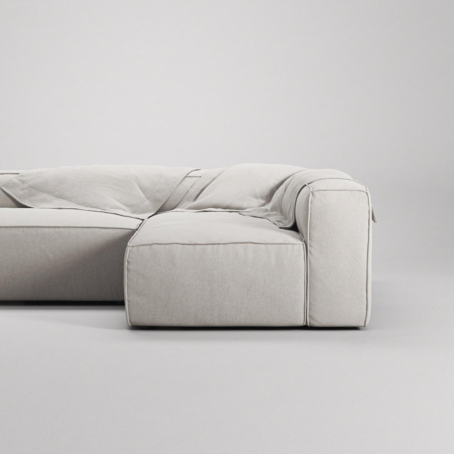 Decotique Grand 3-Seater Lounge Sofa Open End Left Moonwhite