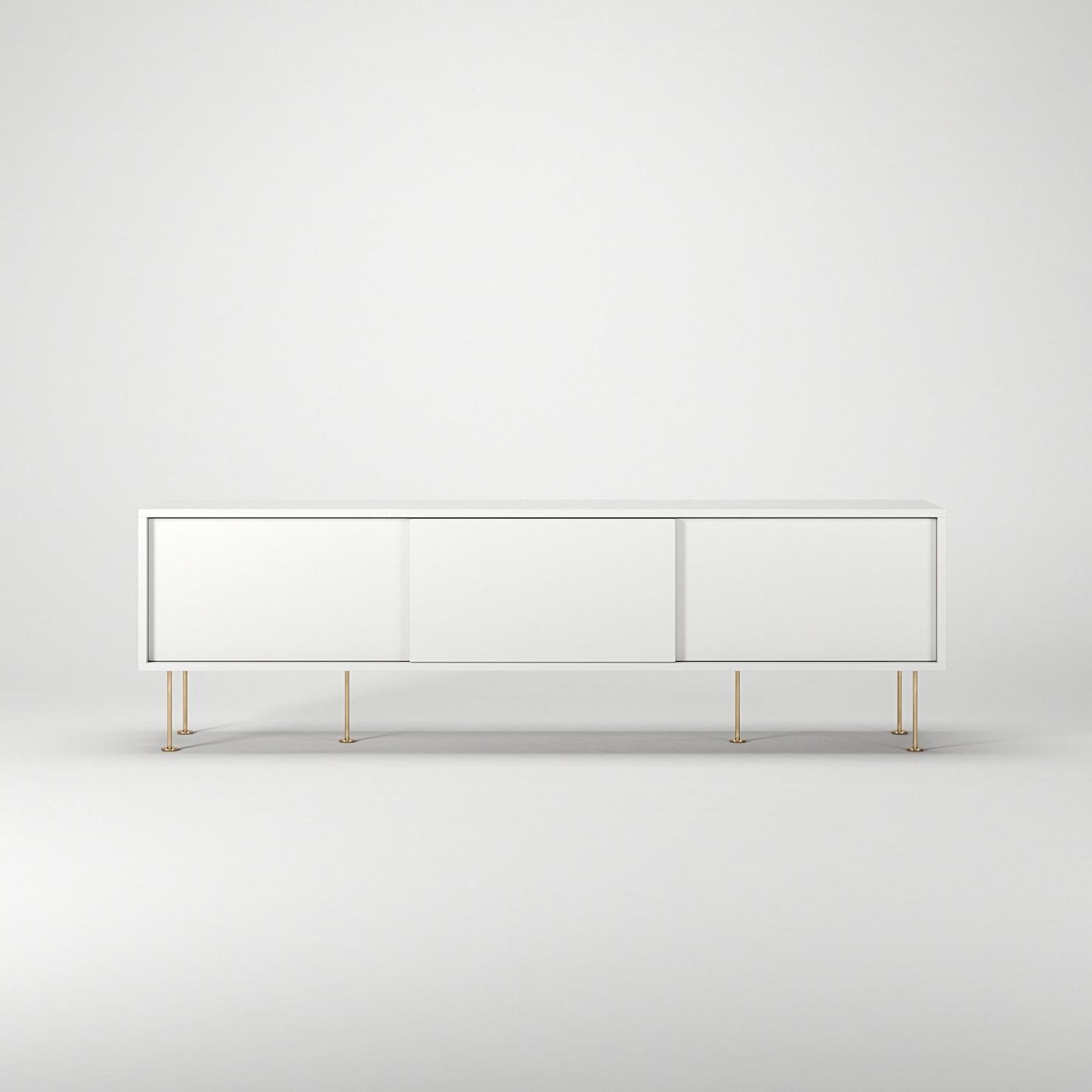 Decotique Vogue TV Bench with Legs 180 White/Brass