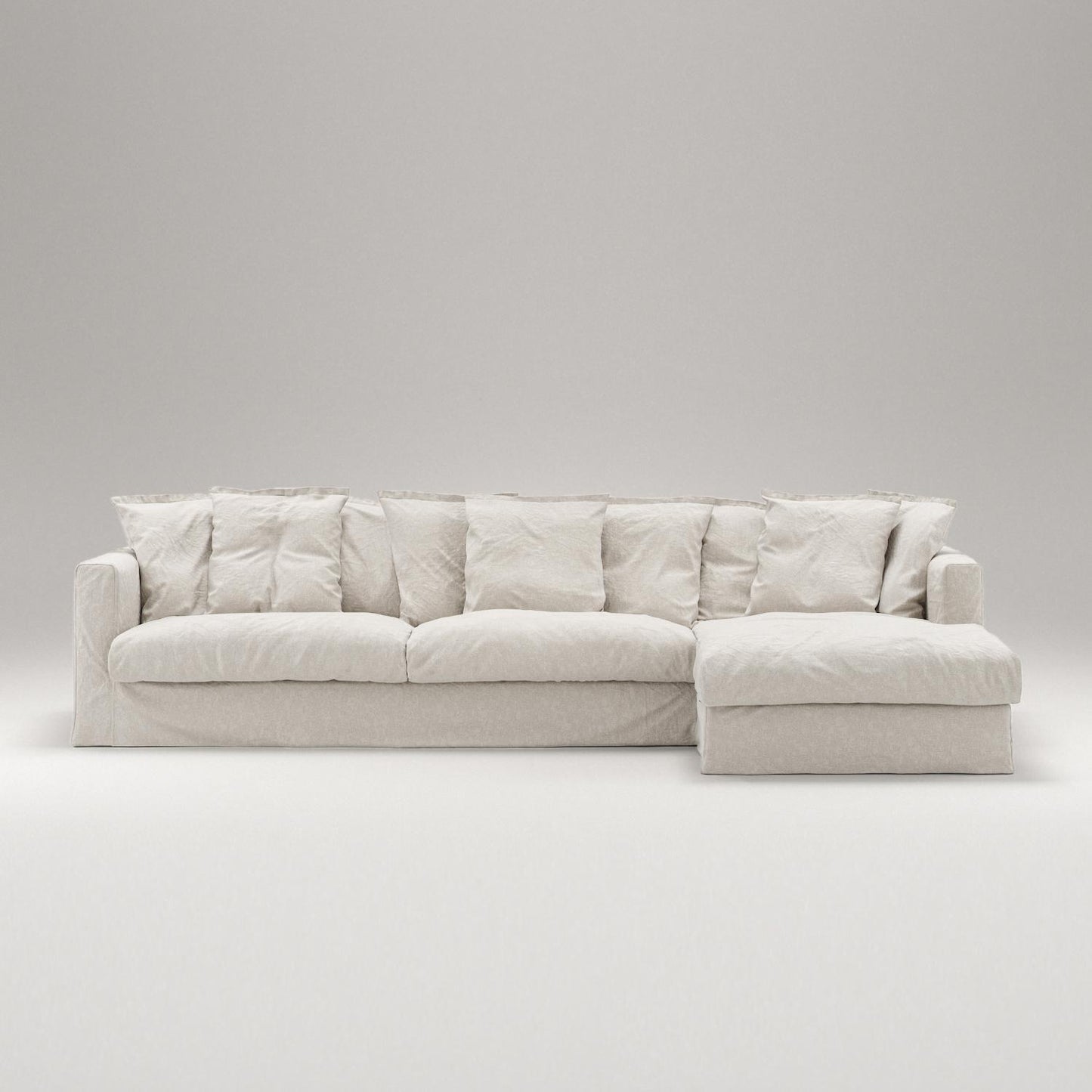 Decotique Le Grand Air 3-Seater Sofa with Right Chaise Cream White