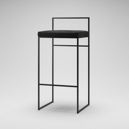 Department Bar Stool with Backrest 90 cm Black/Black Velvet