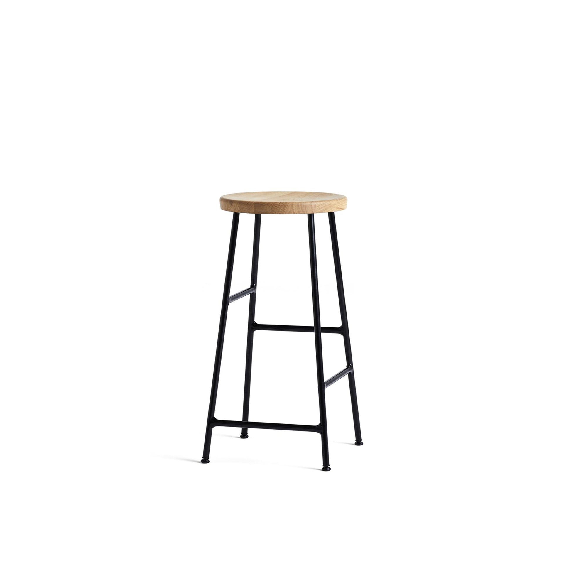 Cornet Bar Stool H65 by HAY #Black/ Oiled Oak