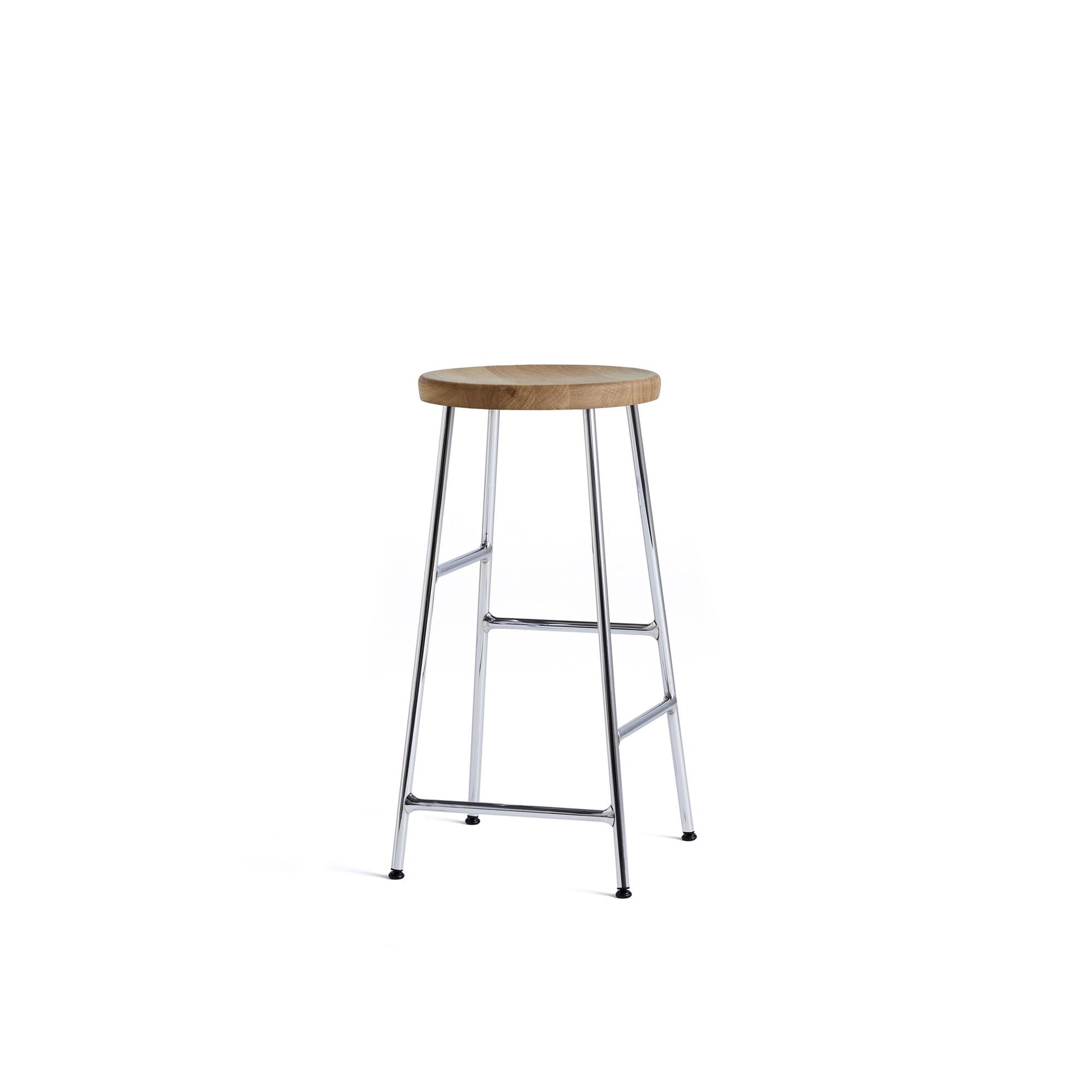 Cornet Bar Stool H65 by HAY #Chrome/ Oiled Oak