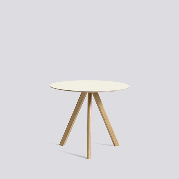 [국내재고] CPH 20 Round Dining Table / Size-Ø90 X H74 CM / Frame-water-based-lacquered-solid-oak / Tabletop-off white linoleum tabletop water based lacquered plywood edge