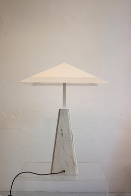 Abat Jour Table Lamp in White Marble by Cini Boeri for Arteluce, 1970s-OZL-1372945