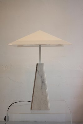 Abat Jour Table Lamp in White Marble by Cini Boeri for Arteluce, 1970s-OZL-1372945