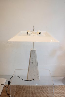 Abat Jour Table Lamp in White Marble by Cini Boeri for Arteluce, 1970s-OZL-1372945