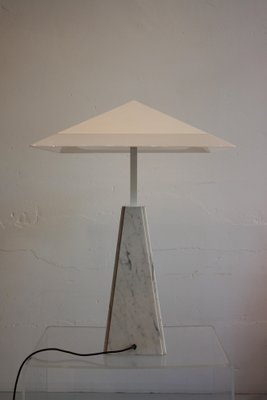 Abat Jour Table Lamp in White Marble by Cini Boeri for Arteluce, 1970s-OZL-1372945